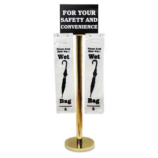 Tatco Wet Umbrella Bag Stand, 16w x 12d x 54.5h, Brass/Black/White (TCO57029)