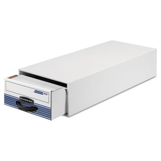 Bankers Box® STOR/DRAWER STEEL PLUS Extra Space-Savings Storage Drawers, 10.5" x 25.25" x 5.25", White/Blue, 12/Carton (FEL00302)