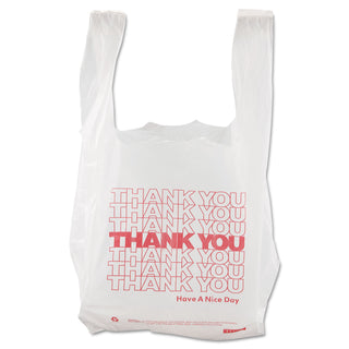 Barnes Paper Company Thank You High-Density Shopping Bags, 8" x 16", White, 2,000/Carton (8416THYOU)