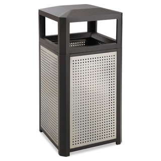 Safco® Evos Series Steel Waste Container, 38 gal, Black (SAF9934BL)