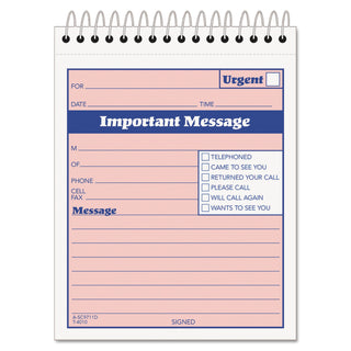 TOPS™ Telephone Message Book with Fax/Mobile Section, Two-Part Carbonless, 4.25 x 5.5, 1/Page, 50 Forms (TOP4010)