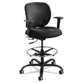 Safco® Vue Heavy-Duty Extended-Height Stool, 32.5" Seat Height, Supports up to 350 lbs., Black Seat/Black Back, Black Base (SAF3394BL)