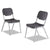 Iceberg Rough 'N Ready Original Stack Chair, Charcoal Seat/Charcoal Back, Silver Base, 4/Carton (ICE64117)