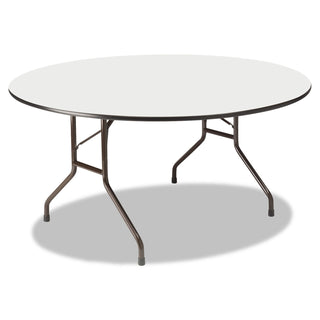 Iceberg Premium Wood Laminate Folding Table, 60 Dia. x 29h, Gray Top/Charcoal Base (ICE55267)