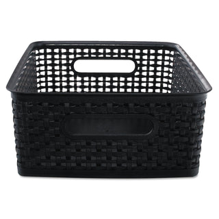 Advantus Weave Bins, 14.25 x 10.25 x 4.75, Black, 2/Pack (AVT40327)