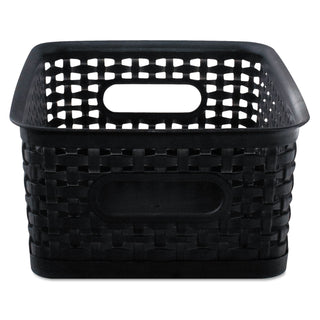 Advantus Weave Bins, 9.88 x 7.38 x 4, Black, 3/Pack (AVT40326)