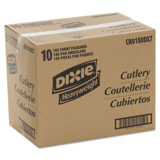 Dixie® Cutlery Keeper Tray w/Clear Plastic Utensils: 600 Forks, 600 Knives, 600 Spoons (DXECH0180DX7CT)