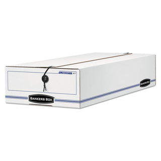 Bankers Box® LIBERTY Check and Form Boxes, 6.25" x 24" x 4.5", White/Blue, 12/Carton (FEL00003)
