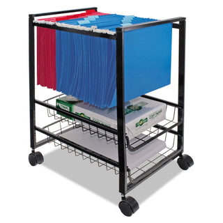 Advantus Mobile File Cart w/Sliding Baskets, 12.88w x 15d x 21.13h, Black (AVT34075)
