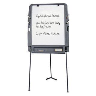 Iceberg Portable Flipchart Easel With Dry Erase Surface, Resin, 35 x 30 x 73, Charcoal (ICE30227)