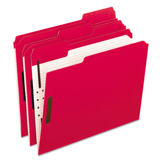 Pendaflex® Colored Folders with Two Embossed Fasteners, 1/3-Cut Tabs, Letter Size, Red, 50/Box (ESS21319)