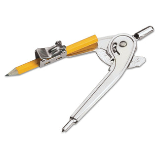 Charles Leonard® Ball Bearing Compass with Safety Pointed Tip, 12" Maximum Diameter, Silver, Dozen (LEO77365)