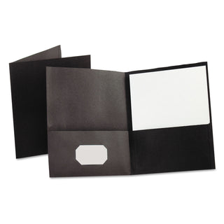 Oxford™ Two Pocket Portfolio, Black, Box of 25 (ESS57506)