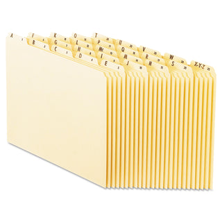 Pendaflex® Top Tab A-Z File Guides, 1/5-Cut Top Tab, A to Z, 8.5 x 11, Manila, 25/Set (ESSEN225)