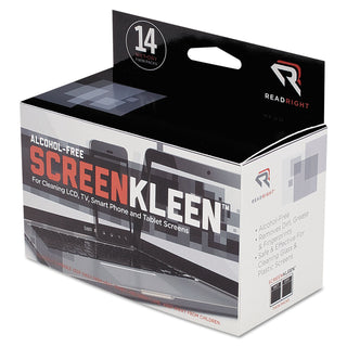 Read Right® ScreenKleen Alcohol-Free Wipes, Cloth, 5 x 5, 14/Box (REARR1291)