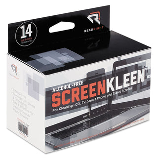 Read Right® ScreenKleen Alcohol-Free Wipes, Cloth, 5 x 5, 14/Box (REARR1291)