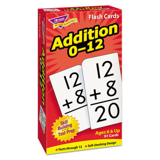 TREND® Math Flash Cards, Addition, 0 To 12, 3&quot;x5-7/8&quot; (TEPT53101)