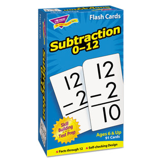 TREND® Math Flash Cards, Subtraction, 0 To 12, 3&quot;x5-7/8&quot; (TEPT53103)
