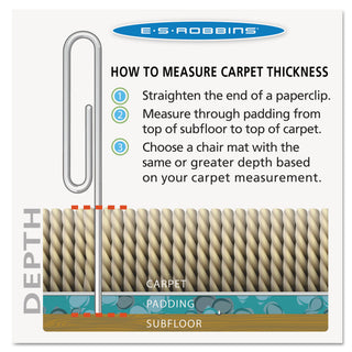 ES Robbins® Task Series Chair Mat with AnchorBar for Carpet up to 0.25", 36 x 48, Clear (ESR120023)