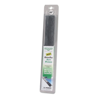 Unger® ErgoTec Replacement Squeegee Blades, 16 Inches, Black Rubber, Soft, 12/Pack (UNGRT40) (UNGRT40)