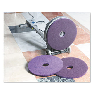 Scotch-Brite® Diamond Floor Pads, 20" Diameter, Purple, 5/Carton (MMM08418)