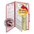 Smead™ Six-Section Pressboard Top Tab Classification Folders with SafeSHIELD Fasteners, 2 Dividers, Legal Size, Bright Red, 10/Box (SMD19031)