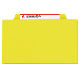 Smead™ 6-Section Pressboard Top Tab Pocket-Style Classification Folders with SafeSHIELD Fasteners, 2 Dividers, Letter, Yellow, 10/BX (SMD14084)