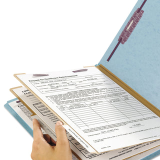 Smead™ Six-Section Pressboard Top Tab Classification Folders with SafeSHIELD Fasteners, 2 Dividers, Legal Size, Blue, 10/Box (SMD19030)