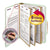 Smead™ Pressboard Classification Folders with SafeSHIELD Coated Fasteners, 2/5 Cut, 3 Dividers, Letter Size, Gray-Green, 10/Box (SMD14091)