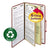 Smead™ 100% Recycled Pressboard Classification Folders, 2 Dividers, Legal Size, Red, 10/Box (SMD19023)
