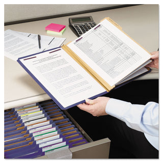 Smead™ Eight-Section Pressboard Top Tab Classification Folders with SafeSHIELD Fasteners, 3 Dividers, Letter Size, Dark Blue, 10/Box (SMD14096)