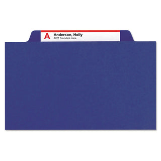 Smead™ Eight-Section Pressboard Top Tab Classification Folders with SafeSHIELD Fasteners, 3 Dividers, Letter Size, Dark Blue, 10/Box (SMD14096)