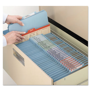 Smead™ Six-Section Pressboard Top Tab Classification Folders with SafeSHIELD Fasteners, 2 Dividers, Legal Size, Blue, 10/Box (SMD19030)