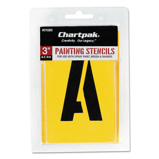 Chartpak® Painting Stencil Set, A-Z Set/0-9, Manila, 35/Set (CHA01560)
