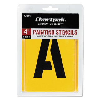 Chartpak® Painting Stencil Set, A-Z Set/0-9, Manila, 35/Set (CHA01565)
