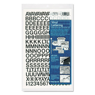 Chartpak® Press-On Vinyl Letters & Numbers, Self Adhesive, Black, 1/2"h, 201/Pack (CHA01010)