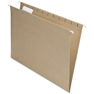 Pendaflex® Earthwise Recycled Hanging File Folders, 1/5 Tab, Letter, Natural, 25/Box (ESS74542)
