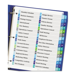 Avery® Customizable TOC Ready Index Double Column Multicolor Dividers, 32-Tab, Letter (AVE11322)