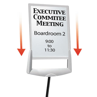 Durable® Sherpa Infobase Sign Stand, Acrylic/Metal, 40"-60" High, Gray (DBL558957)