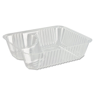 Dart® ClearPac Small Nacho Tray, 2-Compartments, Clear, 125/Bag (C56NT2DART)