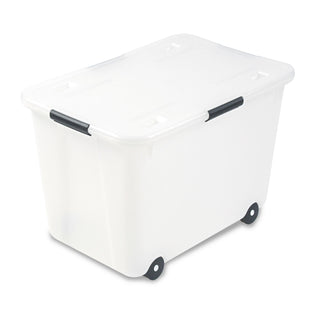 Advantus Rolling 15-Gal. Storage Box, Letter/Legal Files, 23.75" x 15.75" x 15.75", Clear (AVT34009)