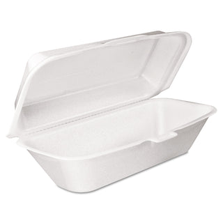 Dart® Foam Hoagie Container with Removable Lid, 9-4/5x5-3/10x3-3/10, White, 500/CT (DCC99HT1R)