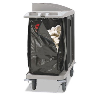 Rubbermaid® Commercial Zippered Vinyl Cleaning Cart Bag, 25 gal, 17" x 33", Brown (RCP1966885)