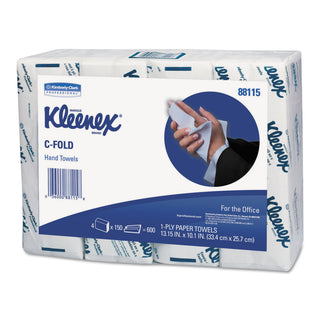 Kleenex® C-Fold Paper Towels for Business, Absorbency Pockets, 1-Ply, 10.13 x 13.15, White, 150/Pack, 16 Packs/Carton (KIM88115)