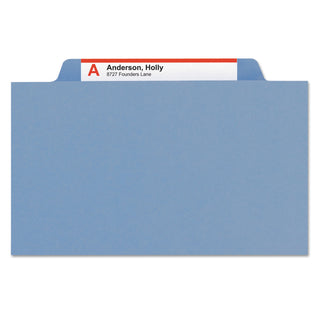 Smead™ Colored Top Tab Classification Folders, 1 Divider, Letter Size, Blue, 10/Box (SMD13701)