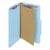 Smead™ Four-Section Pressboard Top Tab Classification Folders with SafeSHIELD Fasteners, 1 Divider, Legal Size, Blue, 10/Box (SMD18730)