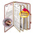 Smead™ Pressboard Classification Folders with SafeSHIELD Coated Fasteners, 2/5 Cut, 3 Dividers, Legal Size, Red, 10/Box (SMD19092)