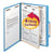 Smead™ Colored Top Tab Classification Folders, 1 Divider, Letter Size, Blue, 10/Box (SMD13701)