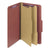 Smead™ Pressboard Classification Folders with SafeSHIELD Coated Fasteners, 2/5 Cut, 2 Dividers, Legal Size, Red, 10/Box (SMD19075)
