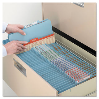 Smead™ Colored Top Tab Classification Folders, 1 Divider, Letter Size, Blue, 10/Box (SMD13701)